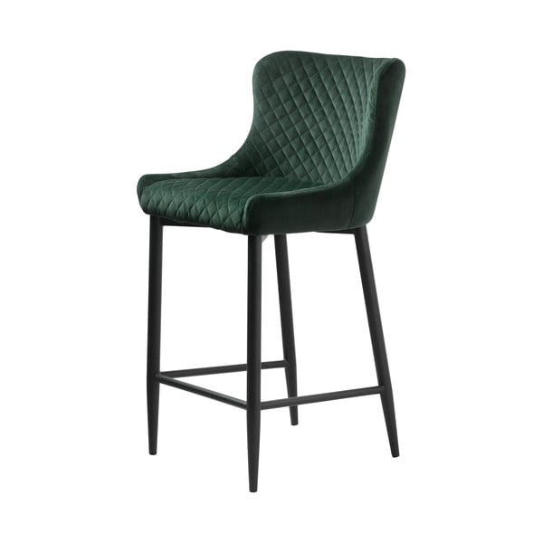 Scaun de bar verde din catifea (înălțime șezut 77 cm) Ottowa – Unique Furniture