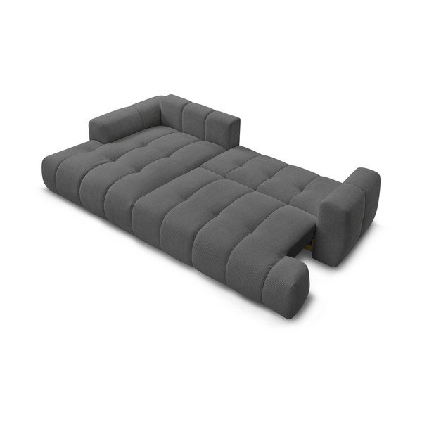 Colțar gri închis extensibil/cu spațiu de depozitare (cu colț pe partea stângă/cu șezlong) Fuji – Bobochic Paris-image-4