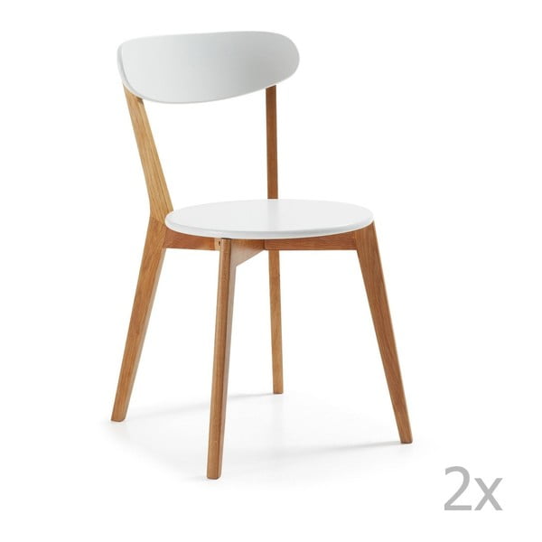 Set 2 scaune cu picioare de lemn La Forma Luana