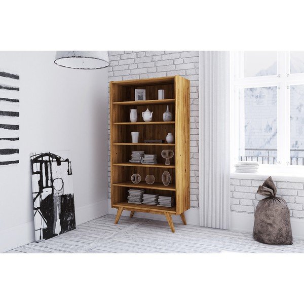 Bibliotecă din lemn de stejar 100x200 cm Retro - The Beds-image-3