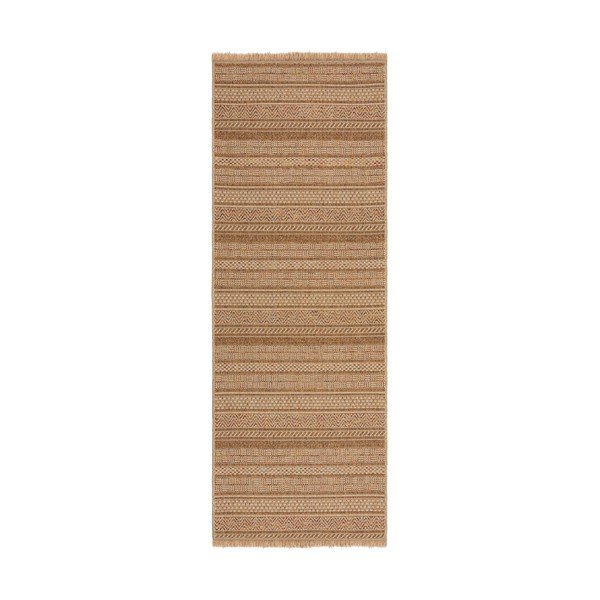 Covor tip traversă de exterior în culoare naturală 80x230 cm Farah Stripe – Flair Rugs