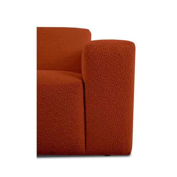 Canapea cărămizie cu tapițerie din stofă bouclé 228 cm Roxy – Scandic-image-4