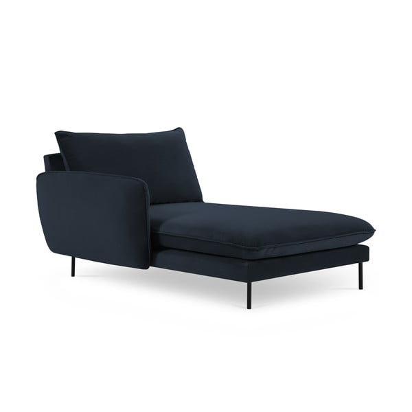 Șezlong albastru închis cu tapițerie din catifea (cu colțar pe partea stângă ) Vienna – Cosmopolitan Design-image-3