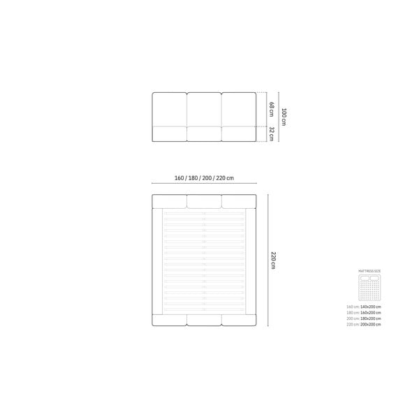Pat matrimonial crem tapițat din catifea cu spațiu de depozitare cu somieră 160x200 cm Brody – Mazzini Beds-image-4