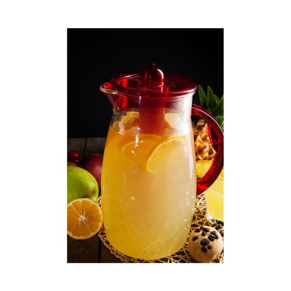 Carafă din sticlă cu capac roșu Pitcher, 2,5 l-image-1