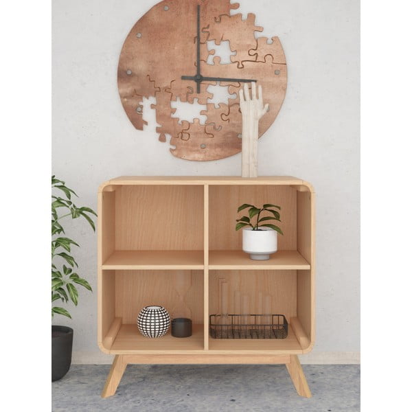 Bibliotecă în culoare naturală cu aspect de lemn de stejar 75x75 cm Caitlin – Støraa-image-1