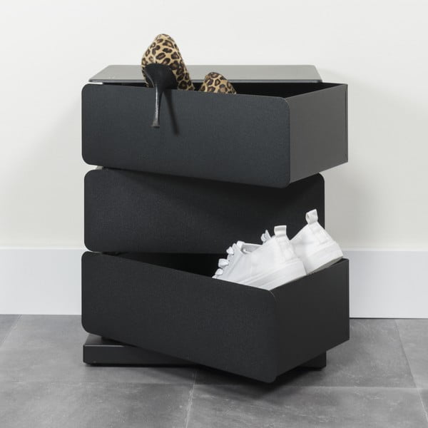 Comodă neagră din metal 37x45x26 cm Joey – Spinder Design-image-1