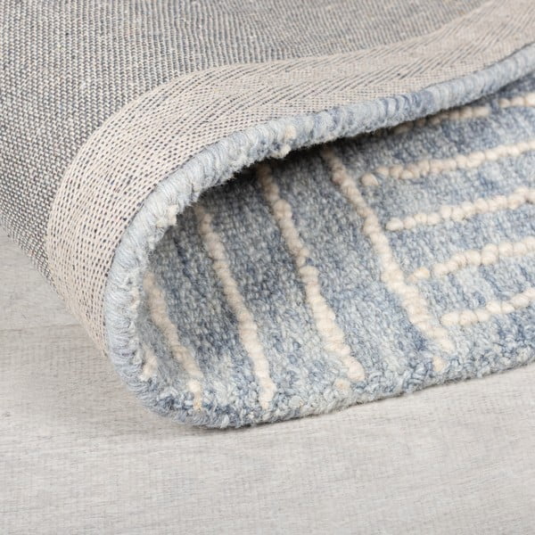 Covor albastru deschis țesut manual din lână 160x230 cm Memphis Wool – Flair Rugs-image-2