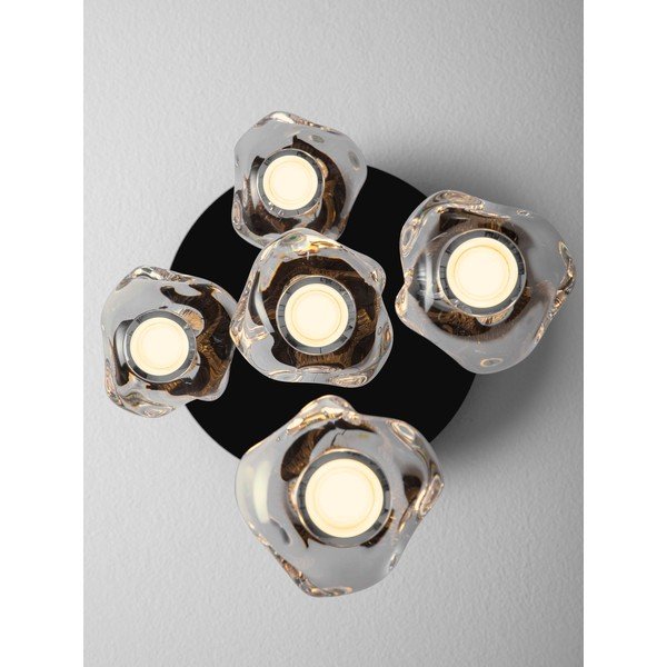 Lustră negru-mat LED cu intensitate reglabilă din metal cu abajur din sticlă acrilică ø 30 cm Ifos – Nova Luce-image-3