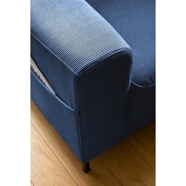 Fotoliu albastru închis cu tapițerie din catifea reiată Lofty Lilly – Miuform-image-4