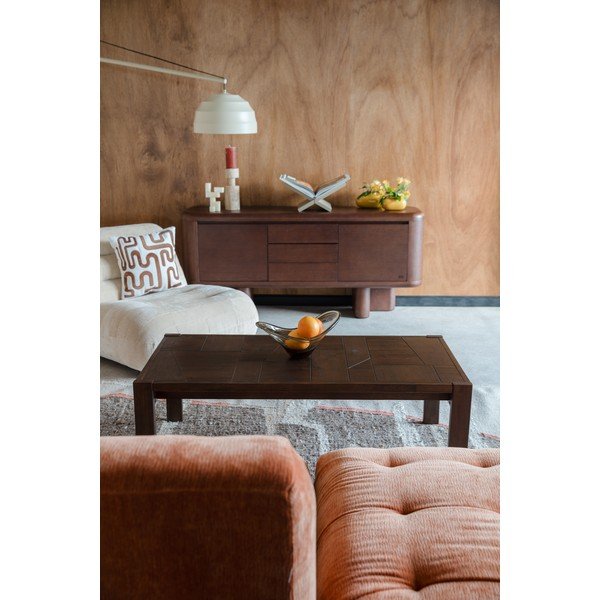 Măsuță de cafea în culoare naturală închisă din lemn masiv 60x120 cm Bruneau – Dutchbone-image-3