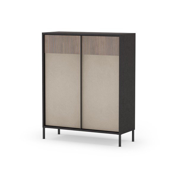 Dulap gri antracit/maro deschis 106x130 cm Amalia – Marckeric-image-1