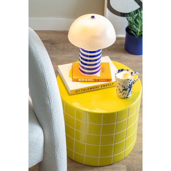 Măsuță auxiliară rotundă din ceramică ø 42 cm Retro Tiles – Leitmotiv-image-1