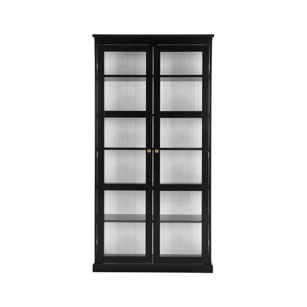 Vitrină neagră din MDF 98x193x34 cm Wilma – Ellos Home-image-3