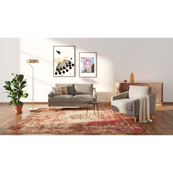 Canapea bej cu tapițerie din catifea 170 cm Karoto – Ame Yens-image-3