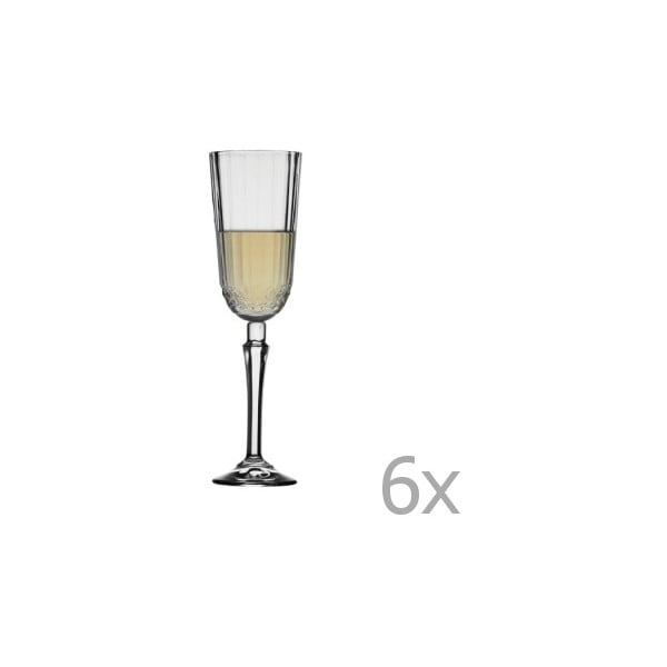Set 6 pahare pentru șampanie Paşabahçe On the Top, 125 ml