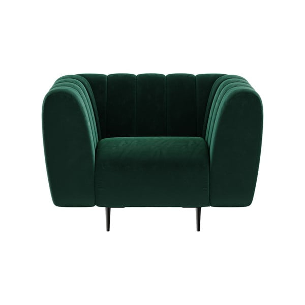 Fotoliu cu tapițerie din catifea Ghado Shel, verde închis-image-4