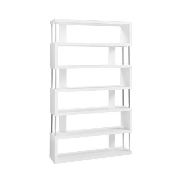 Bibliotecă cu 6 polițe Støraa Kiera, alb-image-1