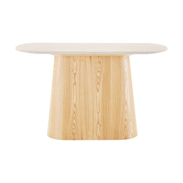 Masă consolă crem/în culoare naturală cu blat din piatră 40x130 cm Larvik – House Nordic-image-3