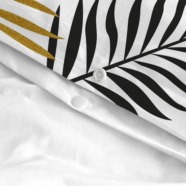 Husă de pilotă albă din bumbac pentru pat de o persoană 140x200 cm Foliage – Blanc-image-3