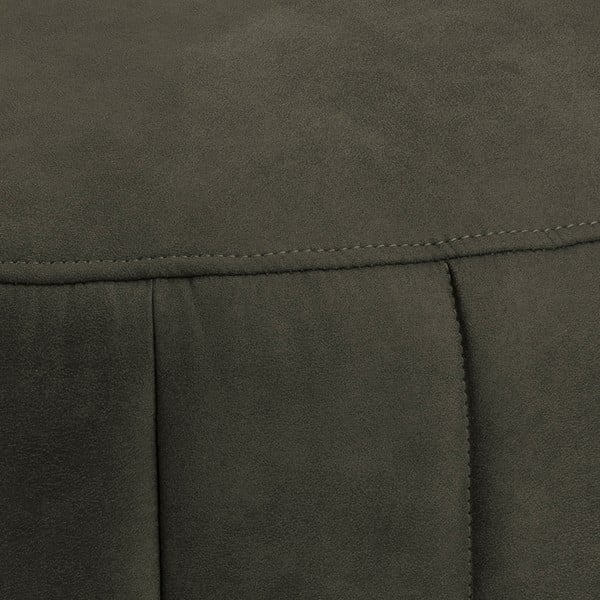Puf cu husă din piele sintetică Actona Doria, ⌀ 60 cm, verde olive închis-image-3