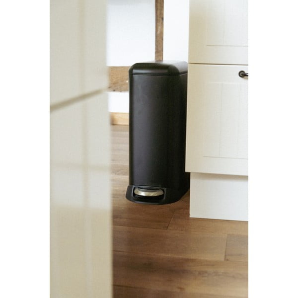 Coș de gunoi negru mat cu pedală din oțel 20 l Design – Wenko-image-1