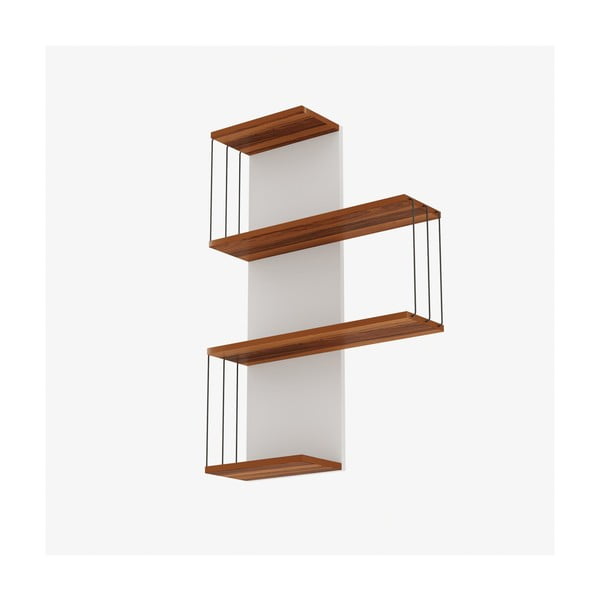 Raft alb-în culoare naturală etajat cu aspect de lemn de pin 64 cm Cambel – Kalune Design-image-3