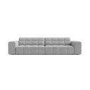 Canapea gri deschis cu tapițerie din catifea 252 cm Chicago – Cosmopolitan Design