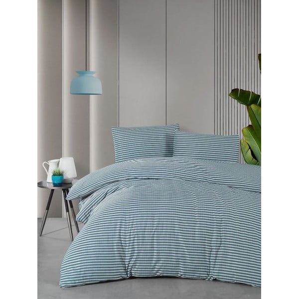 Lenjerie de pat albastră pentru pat dublu/canapea extinsă 200x220 cm – Mila Home