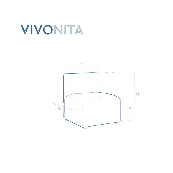 Modul de mijloc pentru canapea Vivonita Velvet Cube, verde smarald-image-1
