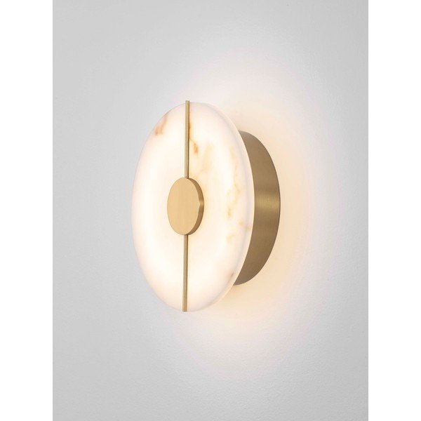 Aplică de perete crem/alămie LED cu aspect de piatră Aider – Nova Luce-image-2