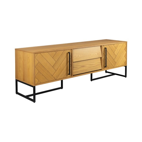 Masă TV cu aspect de stejar în culoare naturală 180x60 cm Class - Dutchbone-image-2