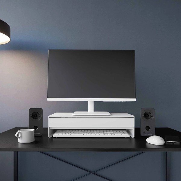 Suport pentru monitor alb din metal Tower – YAMAZAKI-image-1