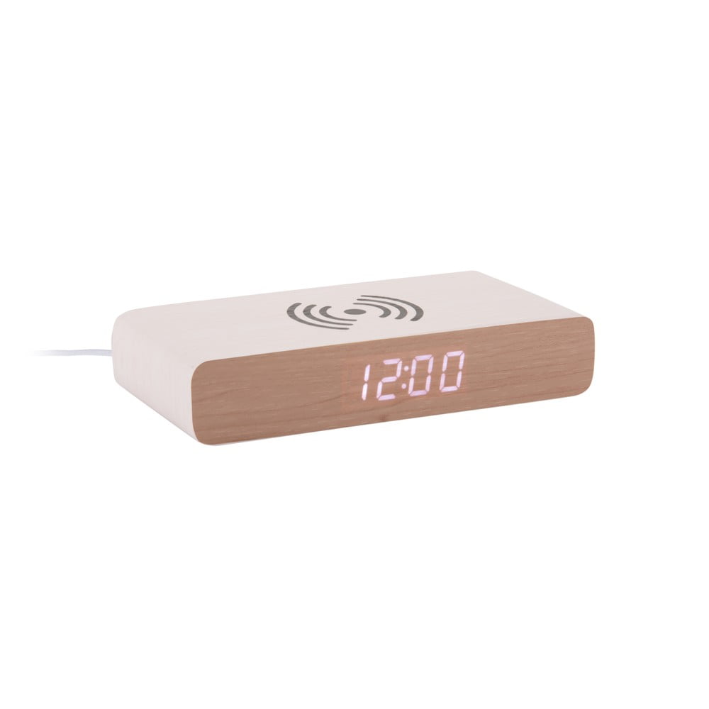 Ceas deșteptător digital cu încărcător wireless Retro Flat LED – Karlsson