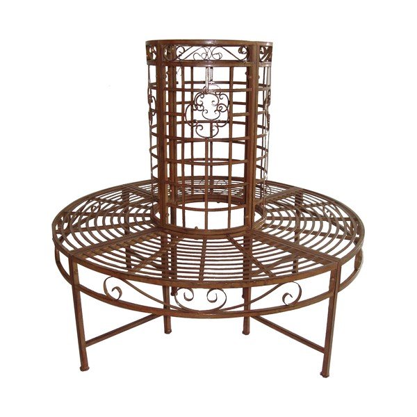 Bancă de grădină neagră/maro închis din metal Larissa – Garden Pleasure