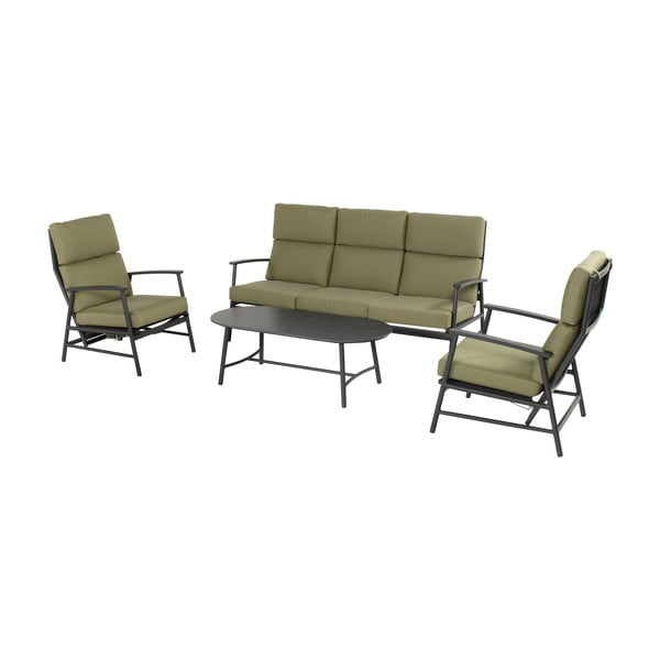 Set mobilier de grădină verde din aluminiu pentru 5 persoane Flora – Hartman-image-2