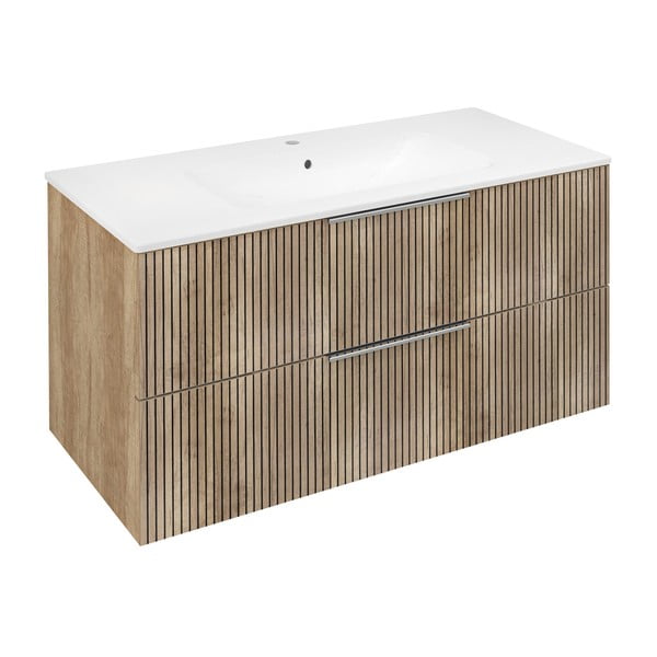 Dulap fără chiuvetă în culoare naturală suspendat cu aspect de lemn de stejar 100x52 cm Cirasa – Sapho