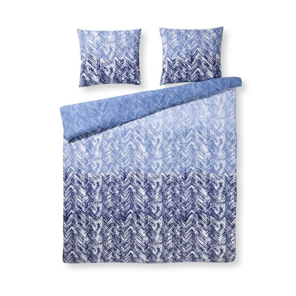 Lenjerie din bumbac pentru pat de o persoană Ekkelboom Dex Blue, 140 x 200 cm, albastru