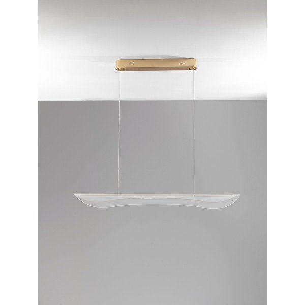 Lustră aurie LED cu intensitate reglabilă din aluminiu cu abajur din sticlă acrilică Agos – Nova Luce-image-4