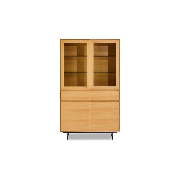 Vitrină în decor din lemn de stejar Furnhouse Tokyo, crem-image-2