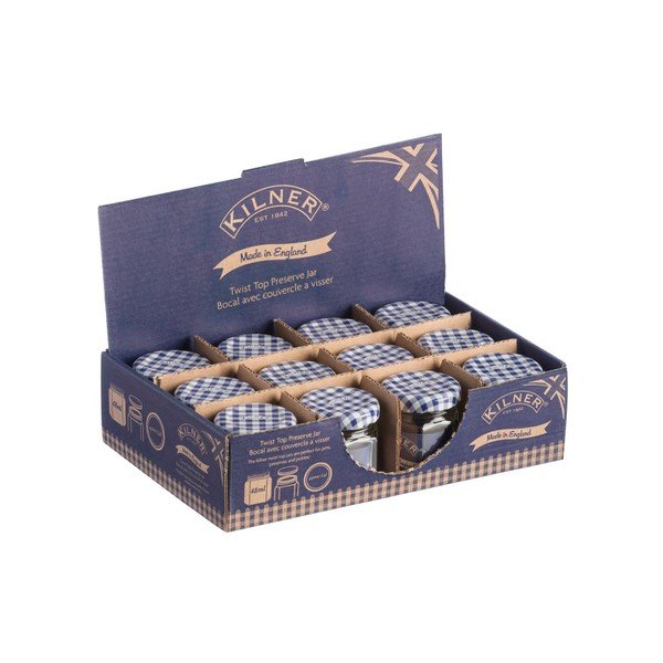 Borcan din sticlă cu capac albastru Kilner Round, 43 ml-image-2
