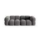 Canapea gri cu tapițerie din catifea 250 cm Loretto – Cosmopolitan Design