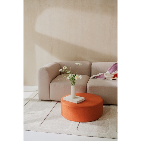 Puf teracotă cu tapițerie din lână Folk – noo.ma-image-1