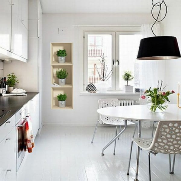 Set 3 autocolante cu efect 3D Ambiance Herbs in Pot-image-1