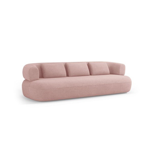Canapea roz-deschis cu tapițerie din țesătură bouclé 200 cm Jenny – Micadoni 