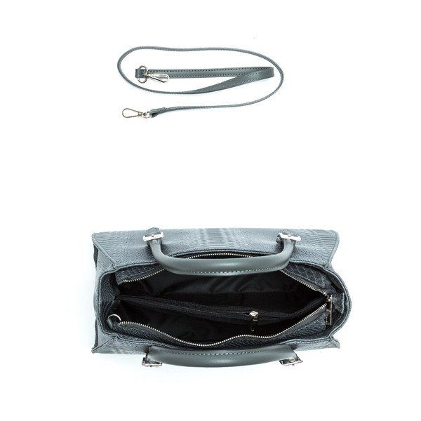 Geantă din piele Isabella Rhea no. 8042, gri-image-3