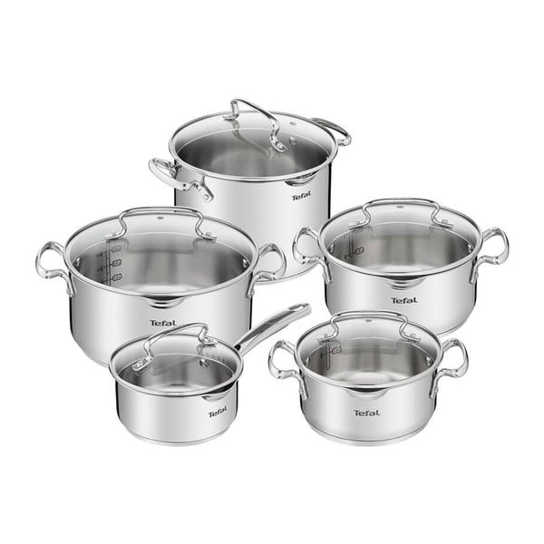 Set de vase pentru gătit 10 buc. din oțel inoxidabil DUETTO+ G719SA55 – Tefal