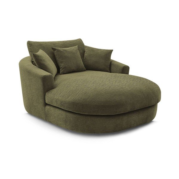 Fotoliu verde cu tapițerie din chenille Belem – Bobochic Paris