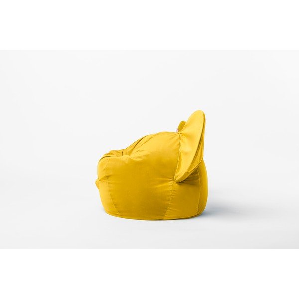 Fotoliu sac catifelat pentru copii The Brooklyn Kids Ears, galben-image-2