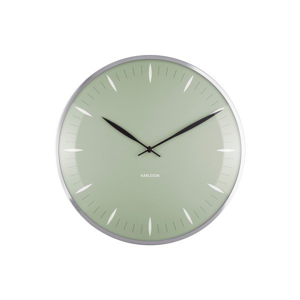 Ceas din sticlă pentru perete Karlsson Leaf, ø 40 cm, verde-image-3
